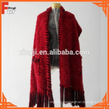 Beautiful Red Color Knitted Mink Scarf Fur Scarf